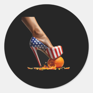 Sticker Rond Kamala Heels Steels Sur Orange