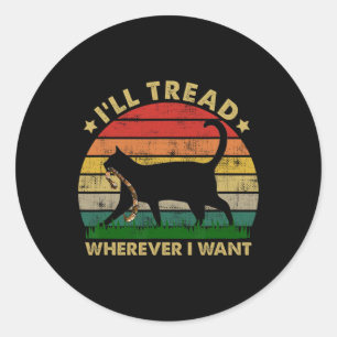 Sticker Rond Kamala Lady Cat 2024 Je vais filer partout où je v