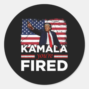 Sticker Rond Kamala Vous êtes Fired Funny 1