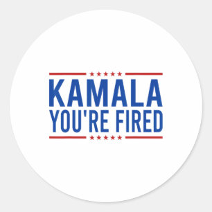 Sticker Rond Kamala Vous êtes licencié 2024 Drôle Donald Trump