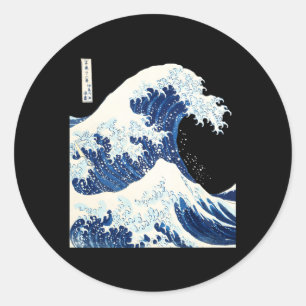Sticker Rond Kanagawa Japonais La Grande Vague Océan