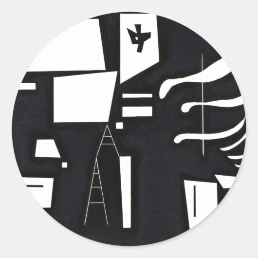 Sticker Rond Kandinsky - Blanc, doux et dur (Devant)