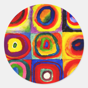 Sticker Rond Kandinsky Farbstudie Cercles Carré Quadrate Art
