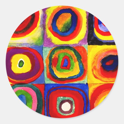 Sticker Rond Kandinsky Farbstudie Quadrates Cercles Art (Devant)