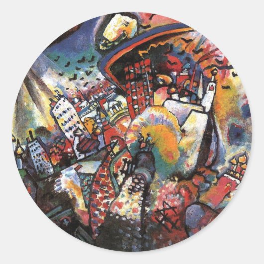 Sticker Rond Kandinsky Moscou I Cityscape peinture Abstraite (Devant)