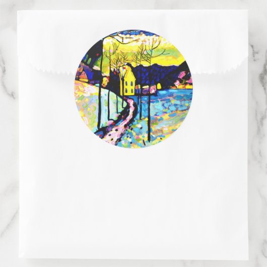 Sticker Rond Kandinsky - Paysage hivernal (Sac)