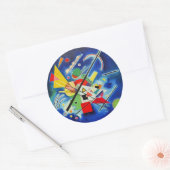 Sticker Rond Kandinsky - Peinture bleue, célèbre oeuvre abstrai (Enveloppe)