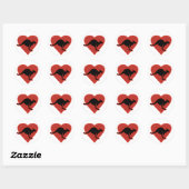 Sticker Rond Kangaroo Love Red Heart (Feuille)