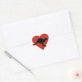 Sticker Rond Kangaroo Love Red Heart (Enveloppe)