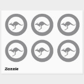 Sticker Rond Kangaroo Roundel Subduit (Feuille)