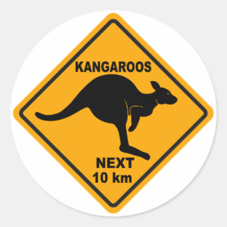 Sticker Rond Kangaroos Prochain 10 km
