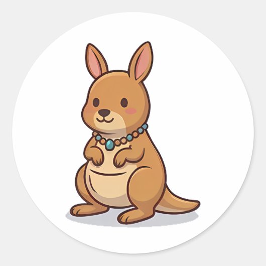 Sticker Rond Kangourou Bijou (Devant)