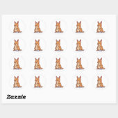 Sticker Rond Kangourou Chaussette (Feuille)
