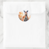 Sticker Rond Kangourou dans le bush (Sac)
