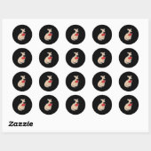 Sticker Rond kangourou de boxe mignon (Feuille)
