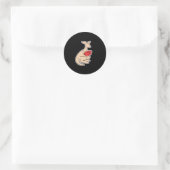 Sticker Rond kangourou de boxe mignon (Sac)