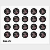 Sticker Rond kangourou sauteur mignon (Feuille)