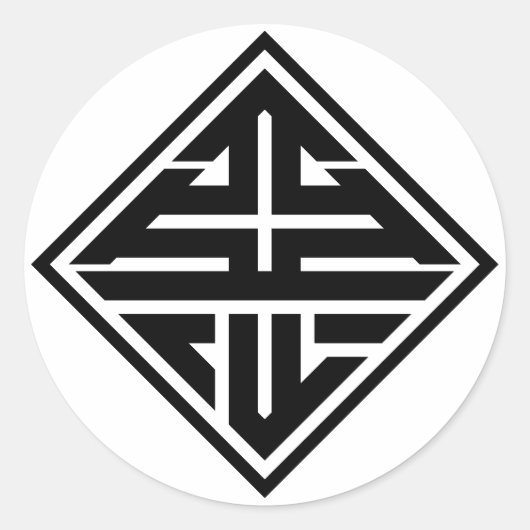 Sticker Rond kanji "悪" (Devant)