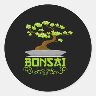 Sticker Rond Kanji japonais Bonsai Tree