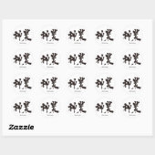 Sticker Rond [Kanji] oeuvre divine (Feuille)