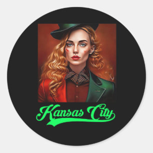 Sticker Rond Kansas City Irish Parade Green Beer Barbecue Taili