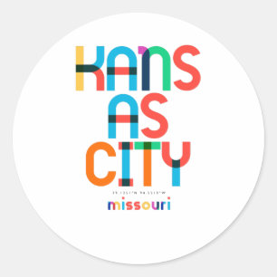 Sticker Rond Kansas City Missouri milieu du XXe siècle, Art Pop