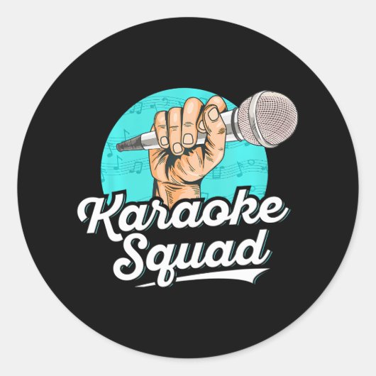 Sticker Rond Karaoke Squad pour un chanteur Karaoke (Devant)