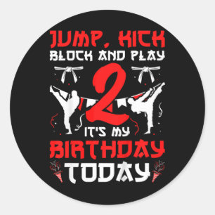 Sticker Rond Karaté 2 Anniversaire Karate 2 Anniversaire Annive