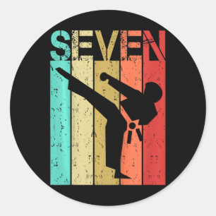 Sticker Rond Karaté 7 ans Anniversaire Garçon Fille 7 Anniversa