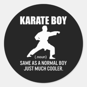 Sticker Rond Karate Boy Funny Définition Arts martiaux Cadeau