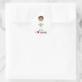 Sticker Rond Karate Boy : I Love Karate (Sac)