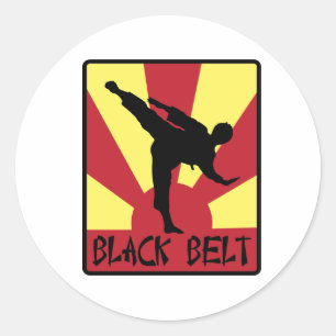 Sticker Rond Karate de ceinture noire