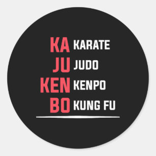 Sticker Rond Karate de Kajukenbo Judo Kenpo Kung Fu