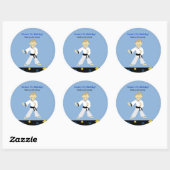 Sticker Rond KARATE GARÇON Ceinture noire Anniversaire Favorise (Feuille)