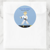 Sticker Rond KARATE GARÇON Ceinture noire Anniversaire Favorise (Sac)