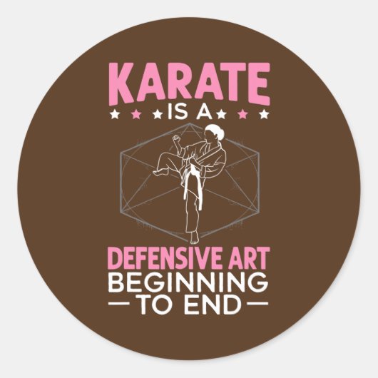Sticker Rond Karate Girl Art défensif (Devant)