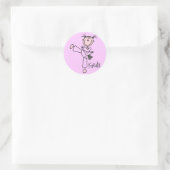 Sticker Rond Karate Girl Tshirts et cadeaux (Sac)