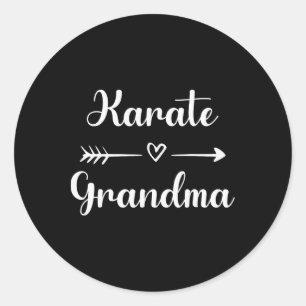 Sticker Rond Karate Grandma Nana Karate Sport Lover Fête des mè