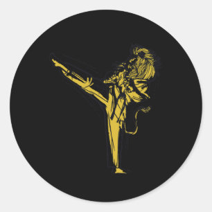Sticker Rond Karate japonais - Lion Fighter