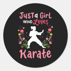 Sticker Rond Karate Just A Who Love Karate