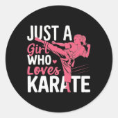 Sticker Rond Karate Juste Une Fille Qui Aime Karate Arts Martia (Devant)