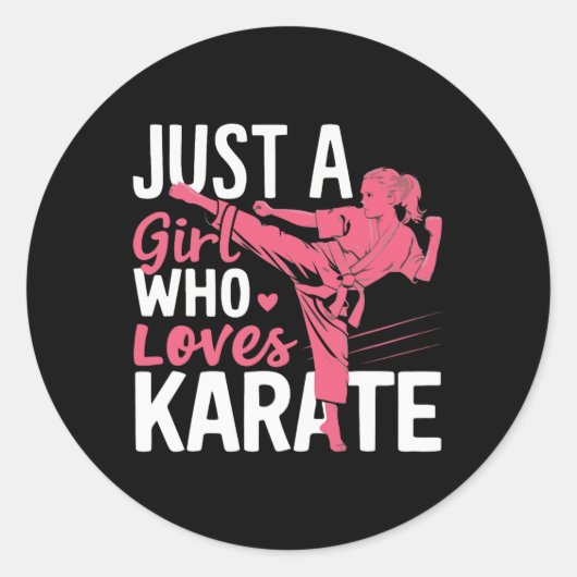 Sticker Rond Karate Juste Une Fille Qui Aime Karate Arts Martia (Devant)