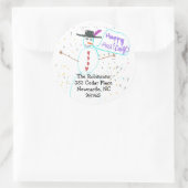 Sticker Rond Karate Kat adresse de retour (Sac)