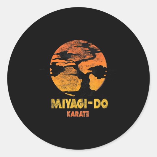 Sticker Rond Karate Kid Miyagi Do Sunset (Devant)