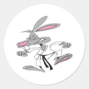 Sticker Rond Karaté-Lapin