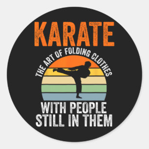Sticker Rond Karate l'art de plier les vêtements avec les gens