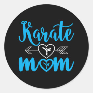 Sticker Rond Karate Mama Funny Fier Karate Maman