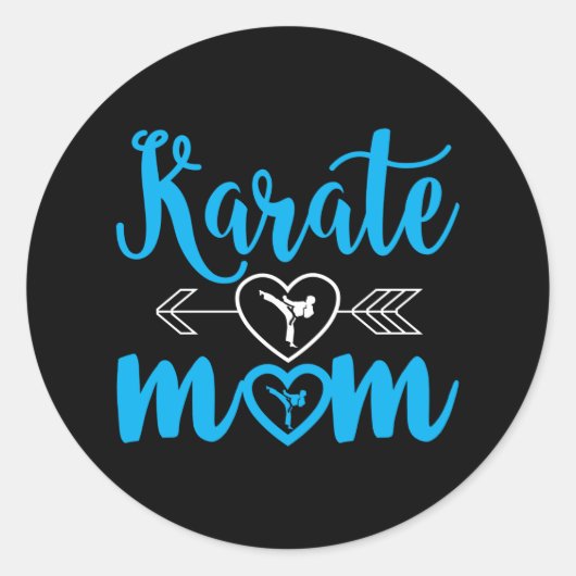 Sticker Rond Karate Mama Funny Fier Karate Maman (Devant)