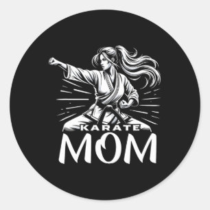 Sticker Rond Karate Maman Arts martiaux Mère Famille Bonificati