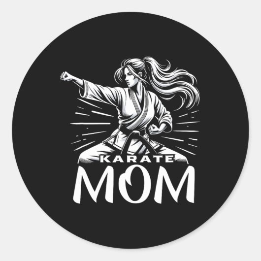 Sticker Rond Karate Maman Arts martiaux Mère Famille Bonificati (Devant)